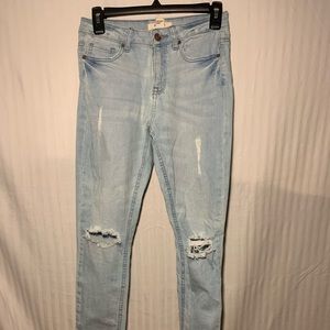 Ripped Light Wash Skinny Jeans